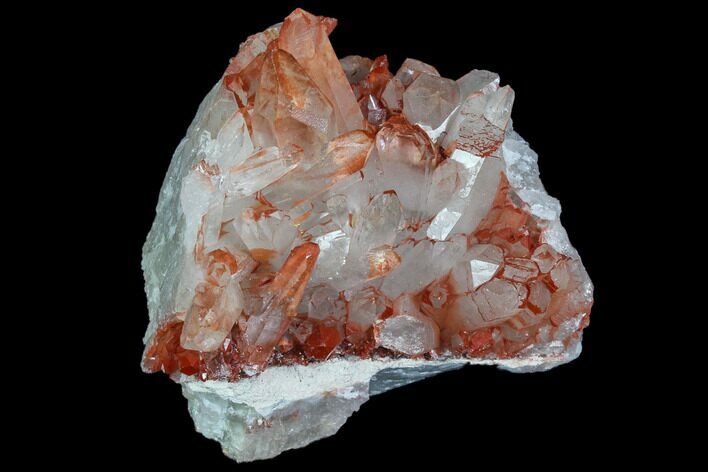 Natural, Red Quartz Crystal Cluster - Morocco #84357